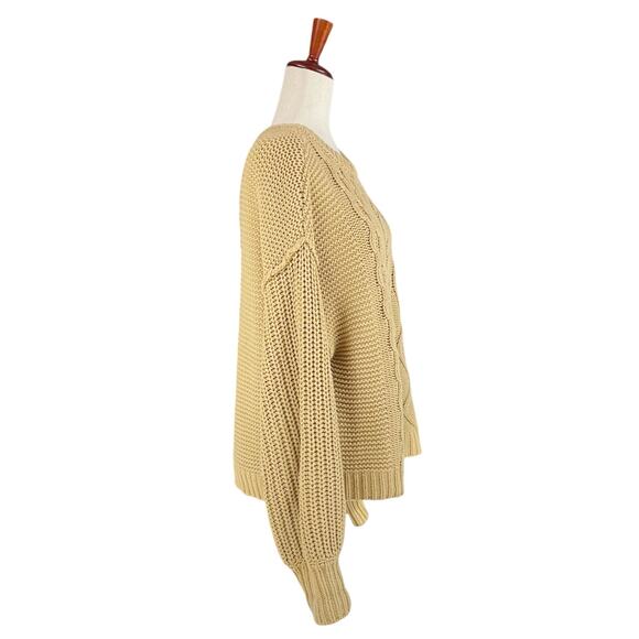 FREE PEOPLE Dream Cable Knit Oversized Sweater in Classic Camel Size XS - Picture 6 of 9